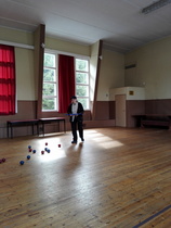 Bocciaa työväentalolla.